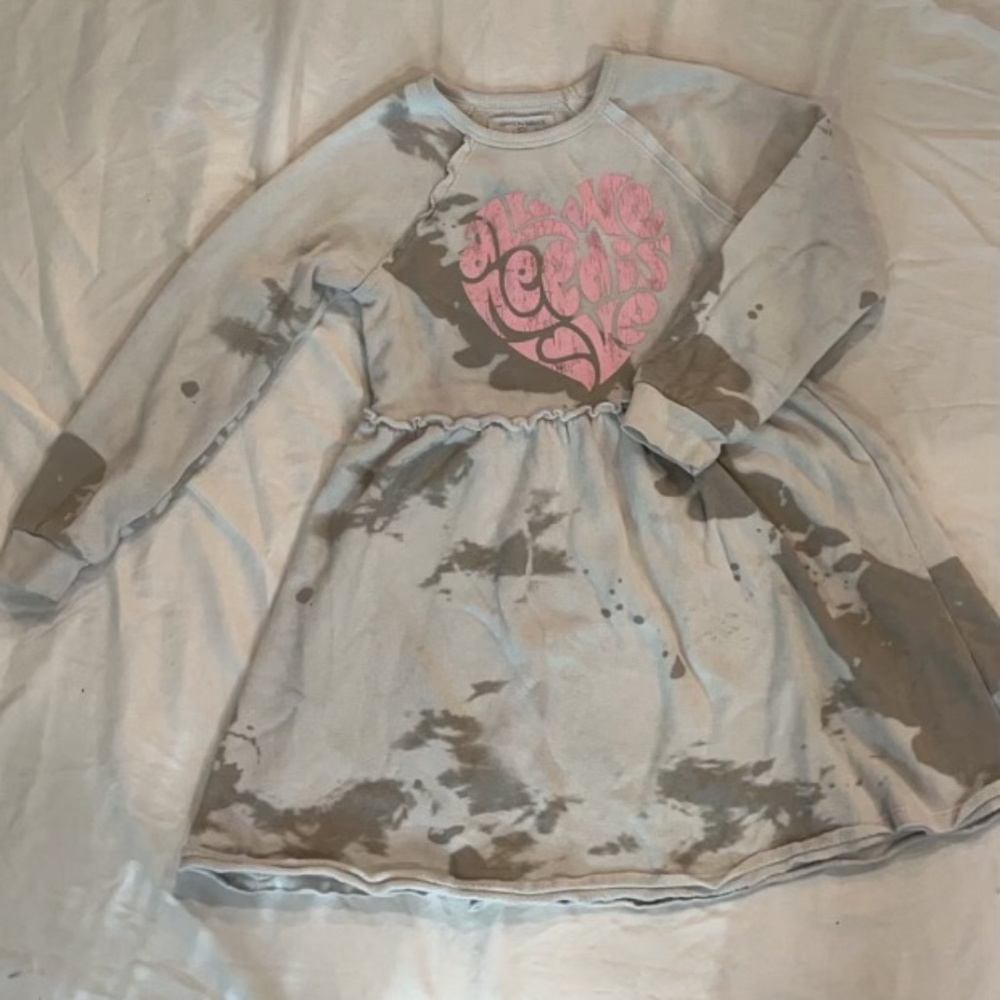 Grayson Threads Sweater Dress Girls X-Small 4-5 ALL YOU NEED IS LOVE